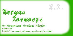 matyas kormoczi business card
